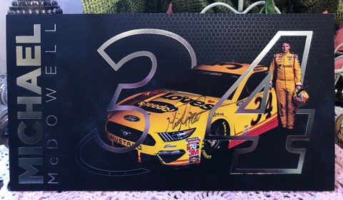 2020 MICHAEL McDOWELL #34 NASCAR CUP SERIES LOVE'S AUTOGRAPHED  POSTCARD Cover