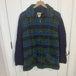 Boyne Valley Weavers Wool Alpaca Blend Irish Sweater Jacket Made Ireland Sz S - Picture 1 of 5