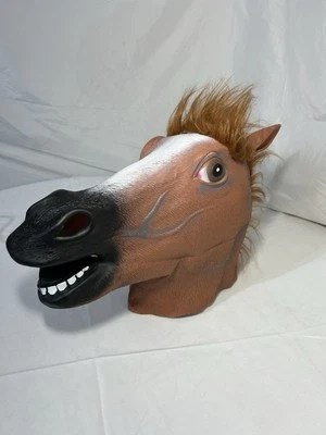Latex Horse Head Mask Halloween Costume - Image 1 of 2