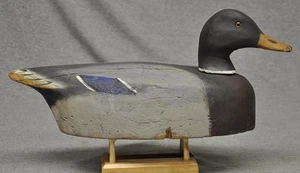 HERTERS MALLARD DRAKE Ente Lockvogel GLASAUGEN HOLZBAU JÄGER MALEN - Bild 1 von 9