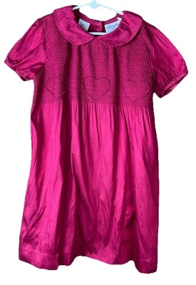 Vestido STORYBOOK HEIRLOOMS (Talla 8 Niñas) 100% Seda Rojo Calado Bordado Corazones Foto 1 de 4