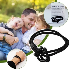 To My Son Love You Forever Bracciale Nautico Impermeabile D3P7 Paracord B8S9 Q5Y2 - Foto 1 di 9
