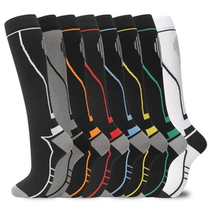 Compression Socks for Women Men Circulation Knee High 8 Pairs for Nurses, - Picture 1 of 6