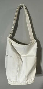 Borsa Everlane The Lantern nuova con etichette tela tracolla secchiello tote tracolla bianco crema - Foto 1 di 9