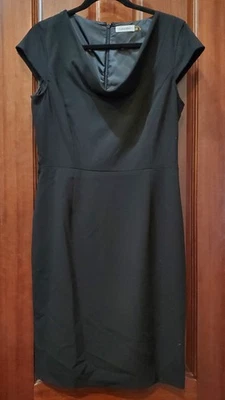 CALVIN KLEIN размер 8 черный драпировки шеи крышка рукава платье-футляр - полностью с подкладкой - Изображение 1 из 4