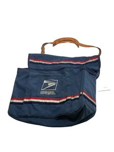 Vintage USPS Mail Messenger Carrier Umhängetasche Tasche blau abnehmbarer Lederriemen - Bild 1 von 12