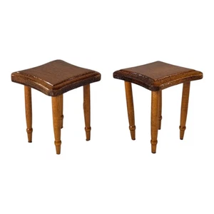 Puppenhaus Miniatur Möbel Paar Beistelltische Nussbaum Maßstab 1:12 - Bild 1 von 6