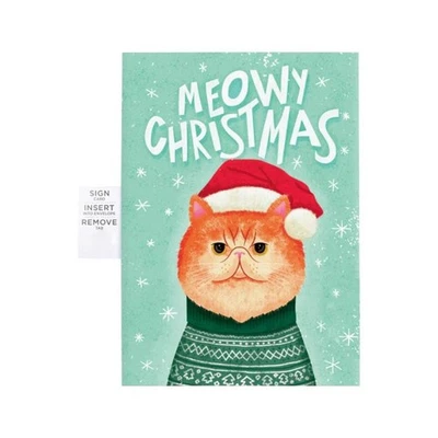 The "Meowy Christmas" Friend Couple Christmas Cat Card Never-Ending Prank Card - Image 1 of 4
