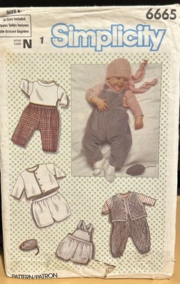 Simplicity 6665 Baby clothes sewing Pattern - Image 1 of 2