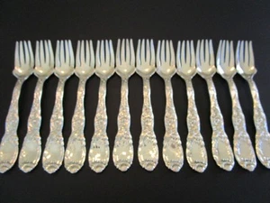 CHRYSANTHEMUM BY TIFFANY CO STERLING FLATWARE 12 FISH FORKS-6 1/2"-HEAVY-EXCL** - Picture 1 of 24