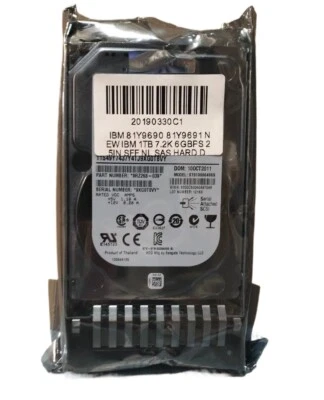IBM 81Y9690 81Y9691 NEW IBM 1TB 7.2K 6GBPS 2.5IN SFF NL SAS HARD DRIVE - Image 1 of 4