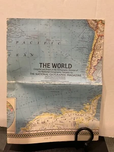 VINTAGE THE WORLD HUGE MAP National Geographic February 1965 - Picture 1 of 3