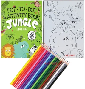 Kinder Jungen Mädchen ACTIVITY MALBUCH Jungle Edition + 18 BLEISTIFTE - Bild 1 von 6