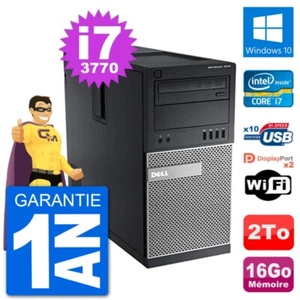 PC tour DELL 7010 Intel Core i7-3770 RAM 16Go Festplatte 2To Windows 10 Wifi - Bild 1 von 3