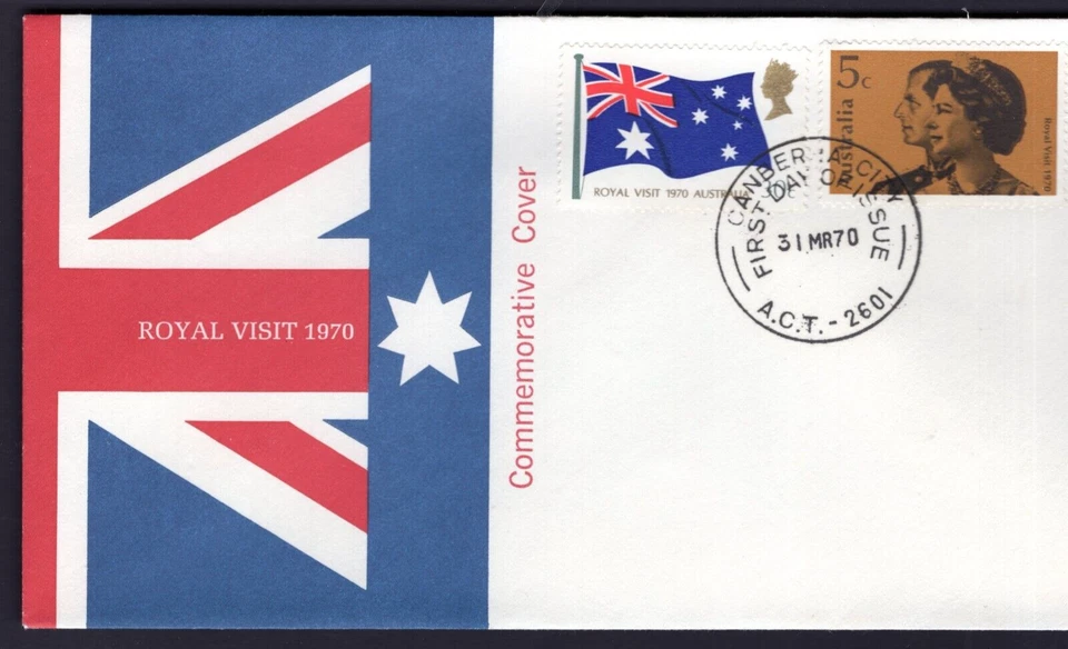 1970 QEII Queen Elizabeth Official Visit to Australia FDC Cover CANBERRA CITY - Image 1 of 1