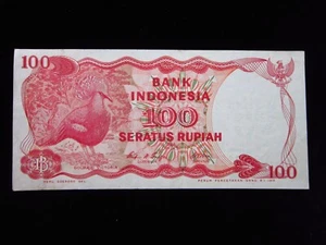 Indonesia 100 Rupiah 1984 h7265 Victoria Crowned Pigeon Bird Bank Paper Money - Picture 1 of 2