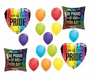 16 Balloons New Gay Pride Rainbow PFLAG Love month lesbian wedding parade float - Picture 1 of 1