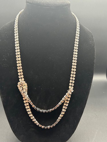 SAINT LAURENT (YSL) Cintura o Collana Catena Strass Vintage YSL Yves Saint Laurent 33"