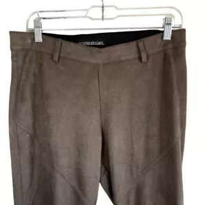 vintage EQUESTRIAN pull on suede-like riding pants - Taupe Brown - Size Small - Picture 1 of 11