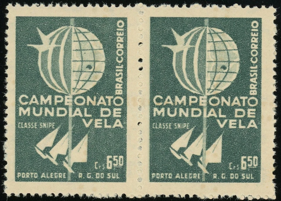 Brazil #898 World Snipe Class Sail Boat Championship Postage Pair 1959 Mint NH - Image 1 of 1