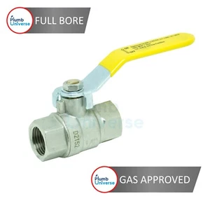 Gas Yellow Lever Ball Valve FXF Female Full Bore 1/4 Turn BSPP - Picture 1 of 1