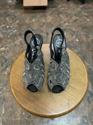 Jeffrey Campbell Jenny W на танкетке, черный и серебристый, размер 7 - Изображение 1 из 4