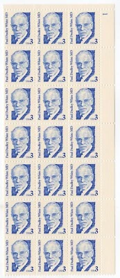 Scott #2170 Dr. Paul Dudley White Cardiologist Plate Block of 21 Stamps MNH P#1 - Image 1 of 2