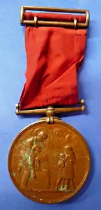 Life Saving Bronze Medal 1909 Proctection of Life from Fire Welsh Award Named - Picture 1 of 12