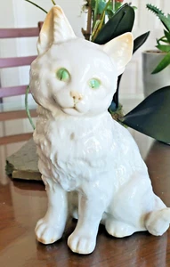 VTG Hutschenreuther Kunstabteilung Selb Cat Green Eyes 6.75" Figurine Germany - Picture 1 of 8