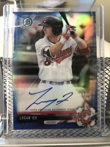 Bowman Chrome Prospect 2017 autógrafo refractor azul CPA-LI Logan Ice automático/150 - Imagen 1 de 4