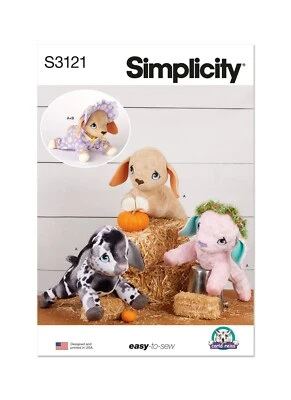 SIMPLICITY 3121 PLUSH BABY GOAT 16" TOY & ACCESSORIES Sewing Pattern Skill: EASY - Image 1 of 4
