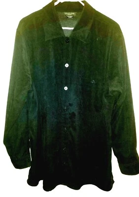 Woman's Black Blouse. Silkland Woman.  1X Size. Button Down. Long Sleeve.   - Image 1 of 4