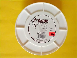 Ande Monofilament Fishing Line - GRAY - 12 lb - 2,000 Yds - NEW - Picture 1 of 2