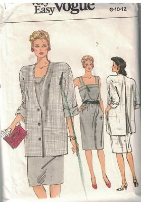 9012 Vogue Sewing Pattern Misses Jacket Dress Sundress Casual Career 12 Easy OOP - Image 1 of 2