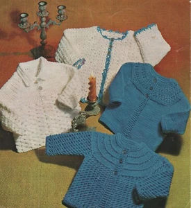  Vintage Häkel-/Strickanleitung für Babymäntel, doppelt gestrickt (003) - Bild 1 von 1