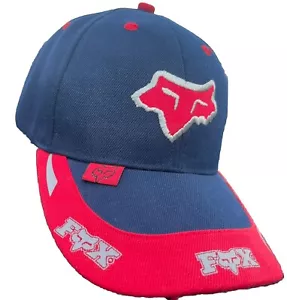 Sombrero Fox Racing Strapback Azul Rojo Talla Única Grande Logo Bordado - Imagen 1 de 5