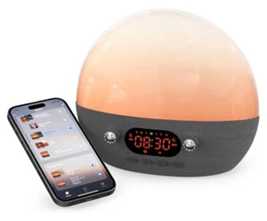 NEW Smart Sunrise Alarm Clock White Noise Night Light Auto Timer App Nursery - Picture 1 of 16