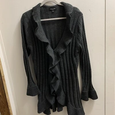 Brittany Black Sweater Gray 2XL Pit To Pit 24” Length 37” Long Sleeves - Image 1 of 3