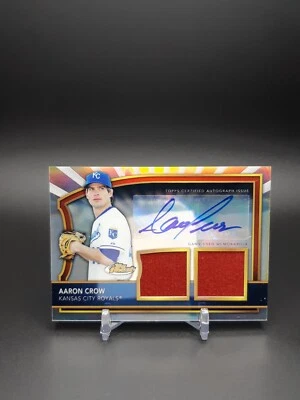 2011 Topps Finest Refractor Rookie Auto Dual Relics /499 Aaron Crow #96 Auto RC - Image 1 of 2