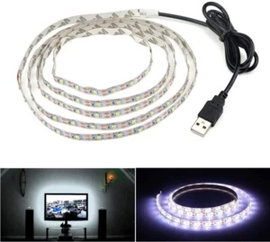 USB LED Strip Lights 1-5M SMD5050 Light Tape Cabinet Kitchen Lighting Warm/White - Picture 1 of 23