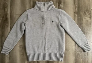 Boys Polo Ralph Lauren 1/4 Zip Sweater Gray sz 6 - Picture 1 of 6