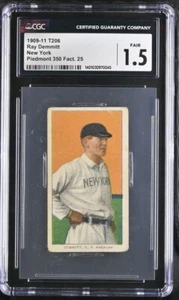 1909 T206 RAY DEMMITT N.Y. AMERICAN PIEDMONT 350 CGC 1.5: FAIR 0035 - Picture 1 of 2