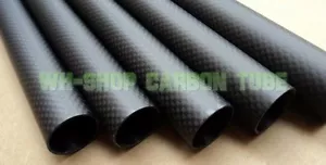 3k Carbon Fiber Tube OD 32mm x ID 30mm x 500mm Roll Wrapped Pipe Thickness 1.0 - Picture 1 of 3