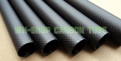  3k Carbon Fiber Tube OD 32mm x ID 30mm x 500mm Roll Wrapped Pipe  Thickness 1.0 - Image 1 of 3