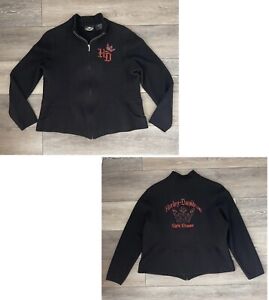Harley Davidson Black Wool Cycle Queen Full Zip Bling Crown Sweater Jacket 1W