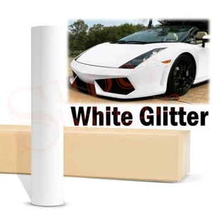 152CM X 50CM WHITE GLITTER CAR VINYL WRAP FILM STICKER DECAL AIR RELEASE QUALITY - Picture 1 of 5