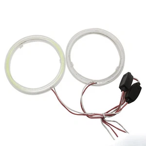 2x Car COB LED Halo Ring Angel Eyes Fog Light 60mm 70mm 80mm 100mm Round Lights - Picture 1 of 10
