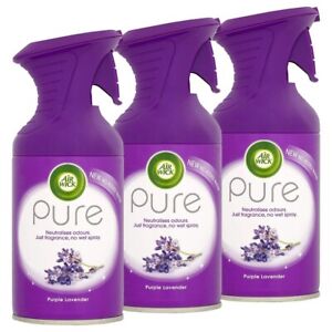 3 x 250ml Air Wick Pure Air Freshner Spray - Purple Lavender