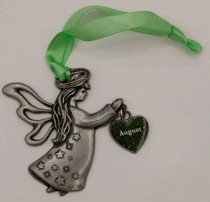 2009 Gloria Duchin Pewter Angel "August" Birthday Christmas Ornament - Picture 1 of 3
