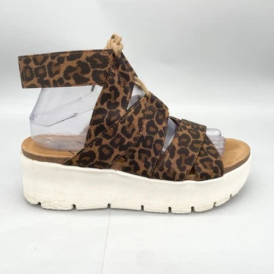OTBT Mujer 8.5M California Sandalias Zapatos Leopardo Plataforma Cordones Cuña Boho Foto 1 de 4